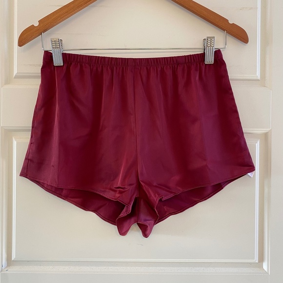 La Vie en Rose LUXURY EDITION Satin Shorts - Red Wine - Picture 5 of 8